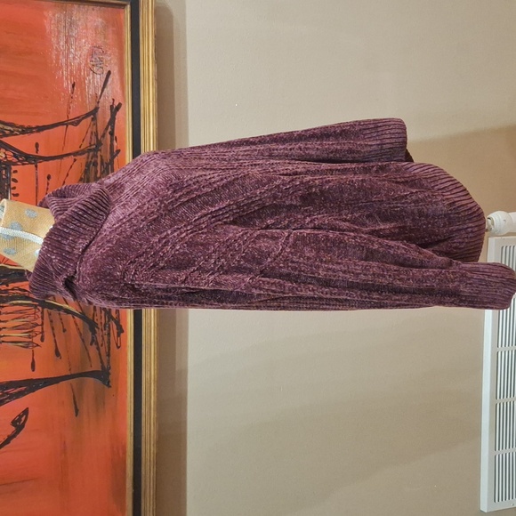 Plum purple chenille sweater size XL - Picture 7 of 11